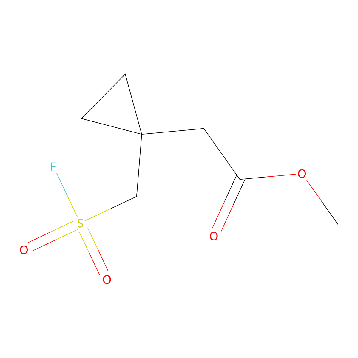 Methyl 2-{1-[(fluorosulfonyl)methyl]cyclopropyl}acetate molecular structure, CAS 1375472-96-0