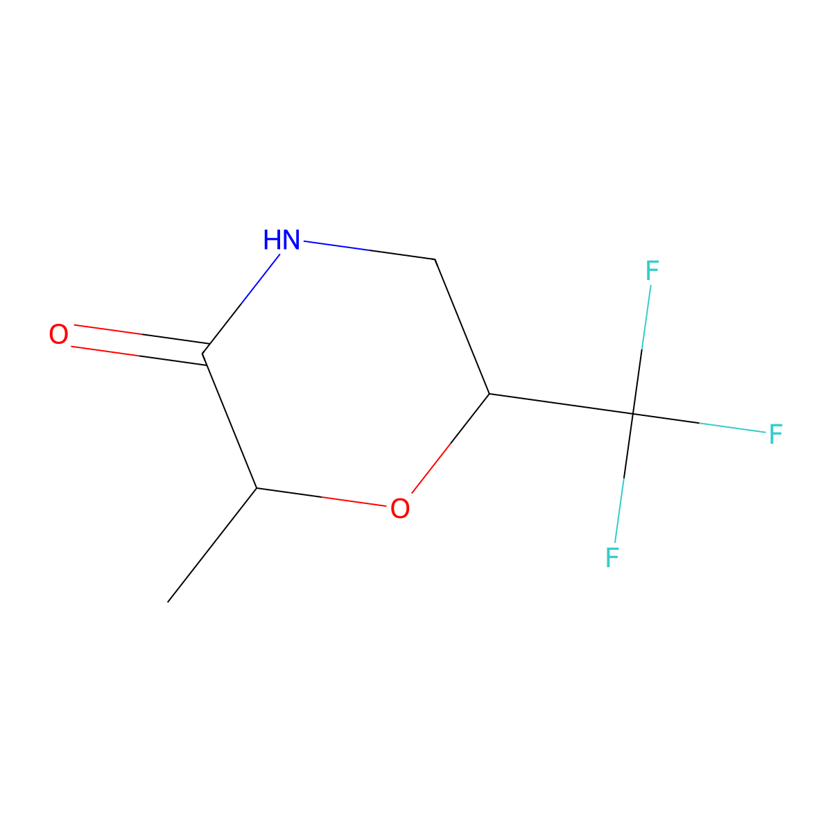 2-Methyl-6-(trifluoromethyl)morpholin-3-one molecular structure, CAS 1375473-00-9