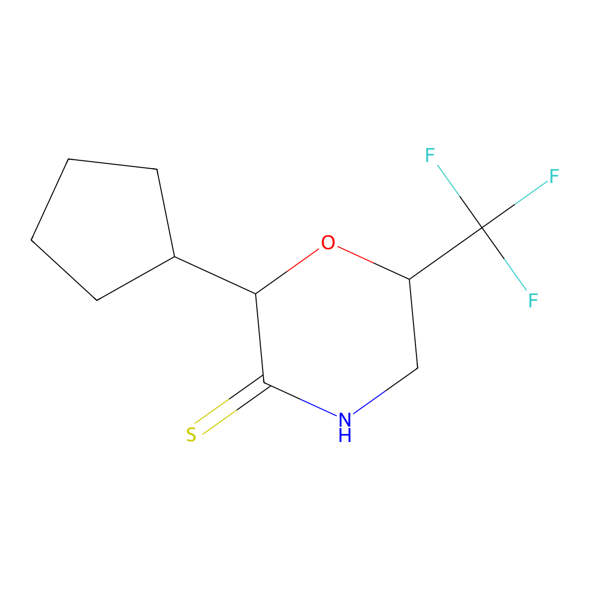 2-Cyclopentyl-6-(trifluoromethyl)morpholine-3-thione molecular structure, CAS 1375473-01-0