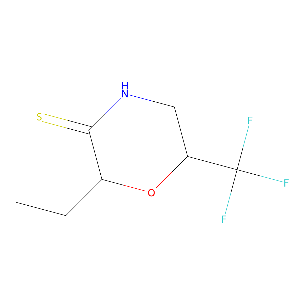 2-Ethyl-6-(trifluoromethyl)morpholine-3-thione molecular structure, CAS 1375473-03-2
