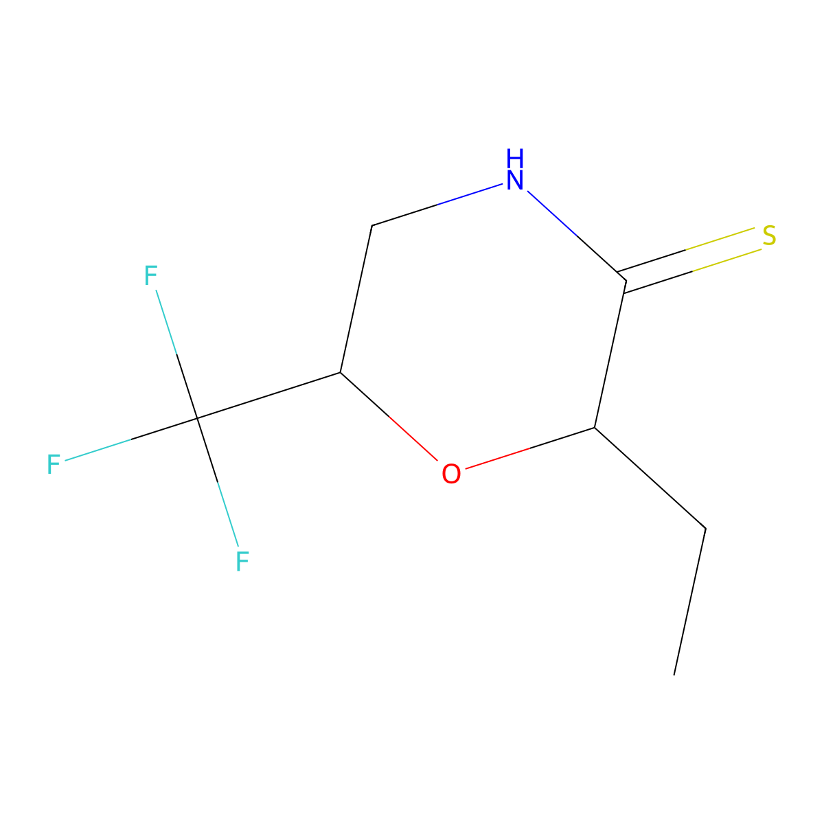 2-Ethyl-6-(trifluoromethyl)morpholine-3-thione molecular structure, CAS 1375473-03-2