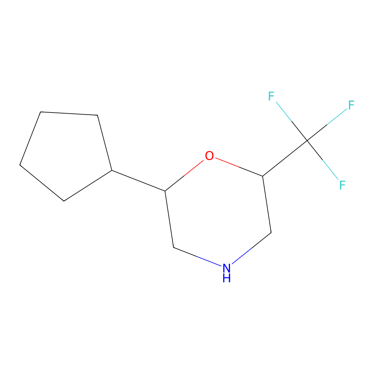 2-Cyclopentyl-6-(trifluoromethyl)morpholine molecular structure, CAS 1375473-05-4