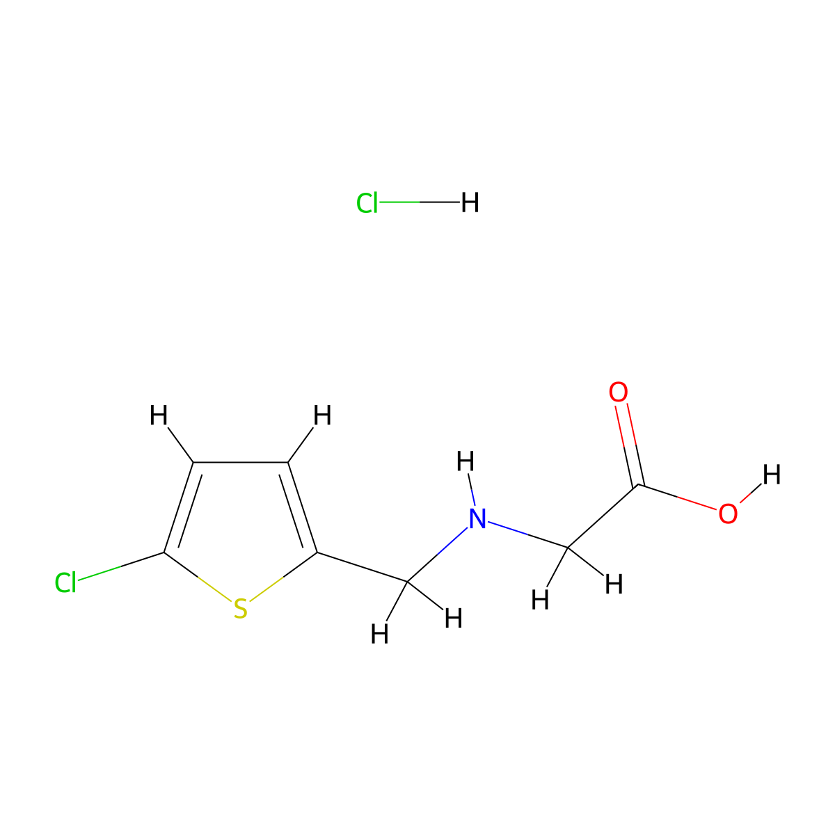 2-{[(5-Chlorothiophen-2-yl)methyl]amino}acetic acid hydrochloride molecular structure, CAS 1375473-06-5