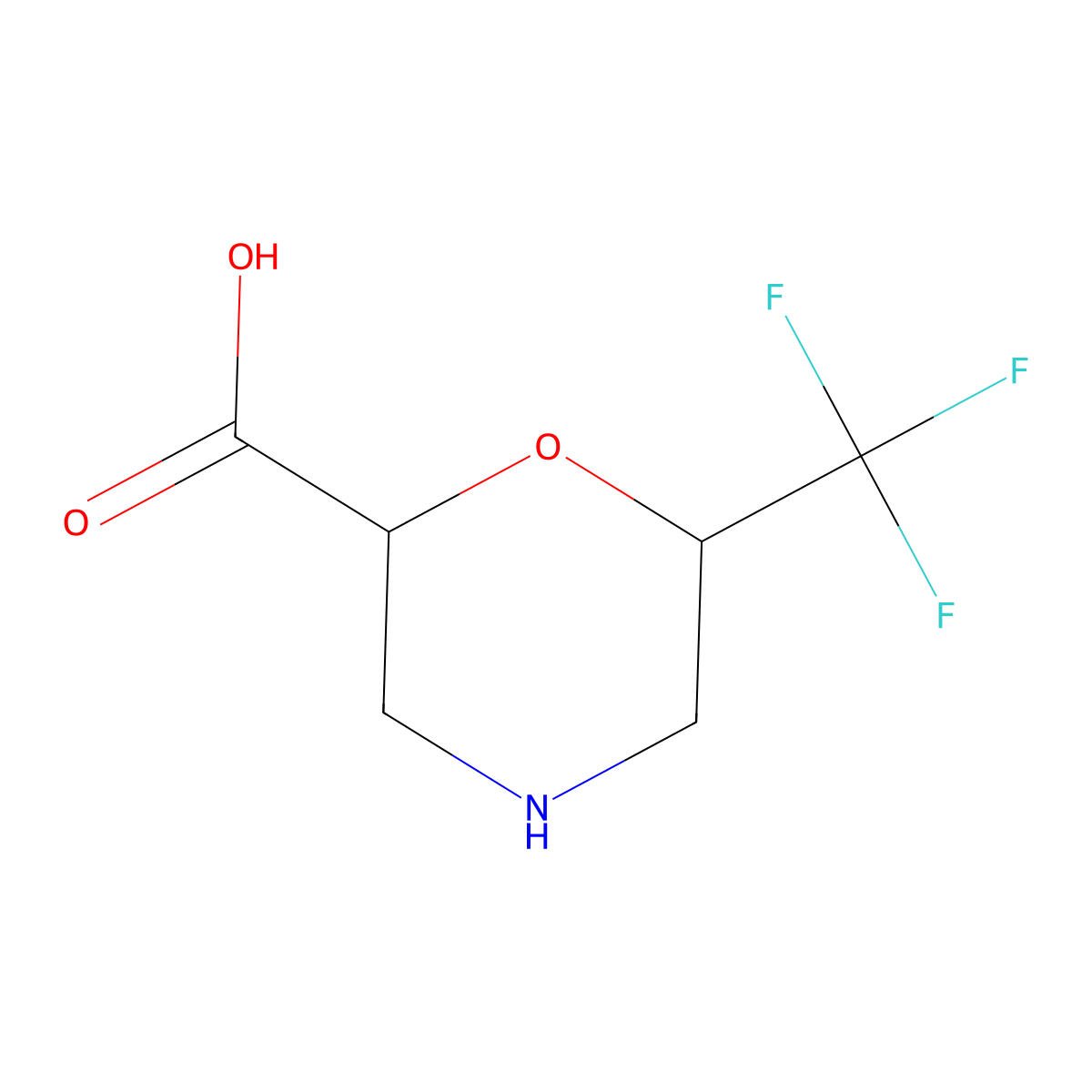 6-(Trifluoromethyl)morpholine-2-carboxylic acid molecular structure, CAS 1375473-07-6