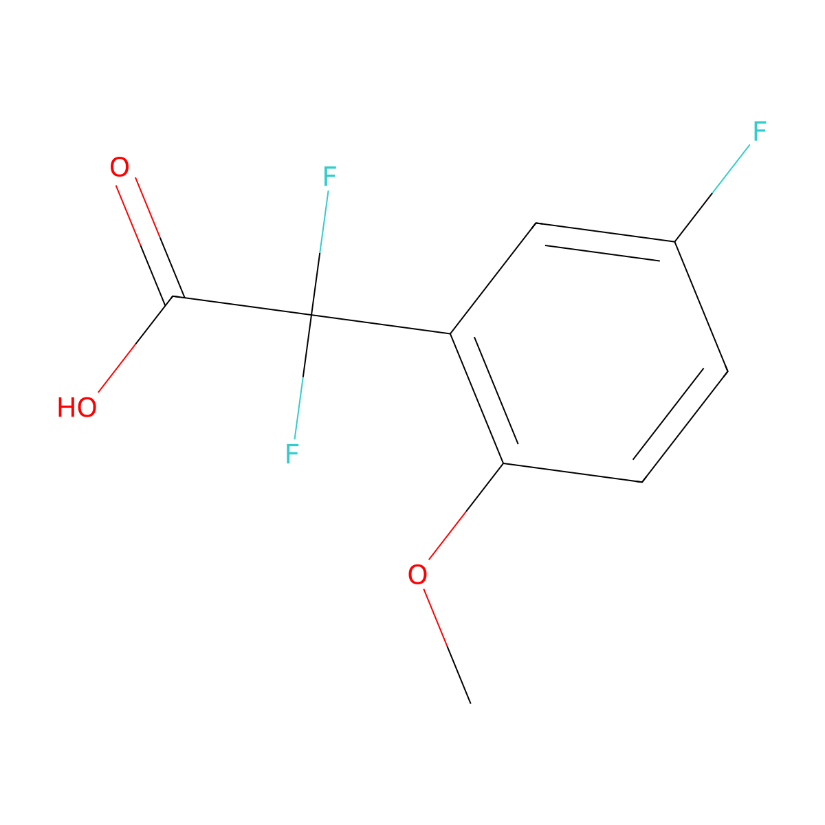 2,2-Difluoro-2-(5-fluoro-2-methoxyphenyl)acetic acid molecular structure, CAS 1375473-08-7