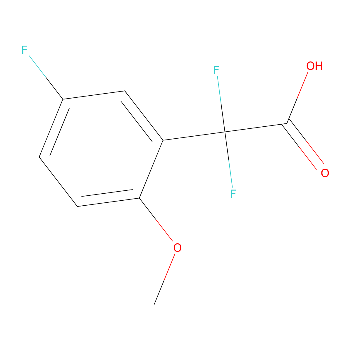 2,2-Difluoro-2-(5-fluoro-2-methoxyphenyl)acetic acid molecular structure, CAS 1375473-08-7