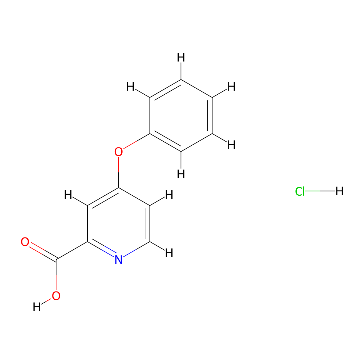 4-Phenoxypyridine-2-carboxylic acid hydrochloride molecular structure, CAS 1375473-11-2
