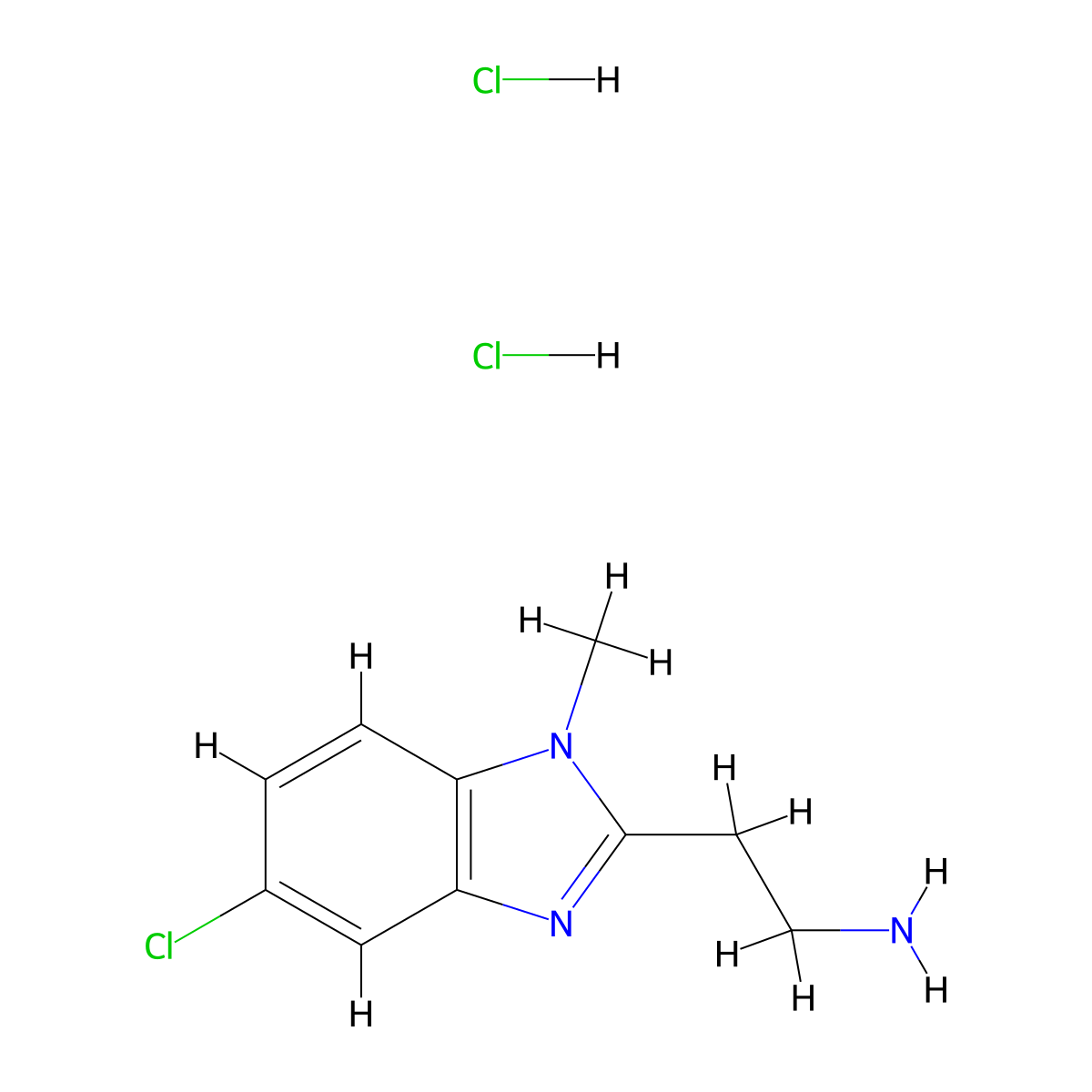 [2-(5-Chloro-1-methyl-1H-benzimidazol-2-yl)ethyl]amine dihydrochloride molecular structure, CAS 1375473-13-4