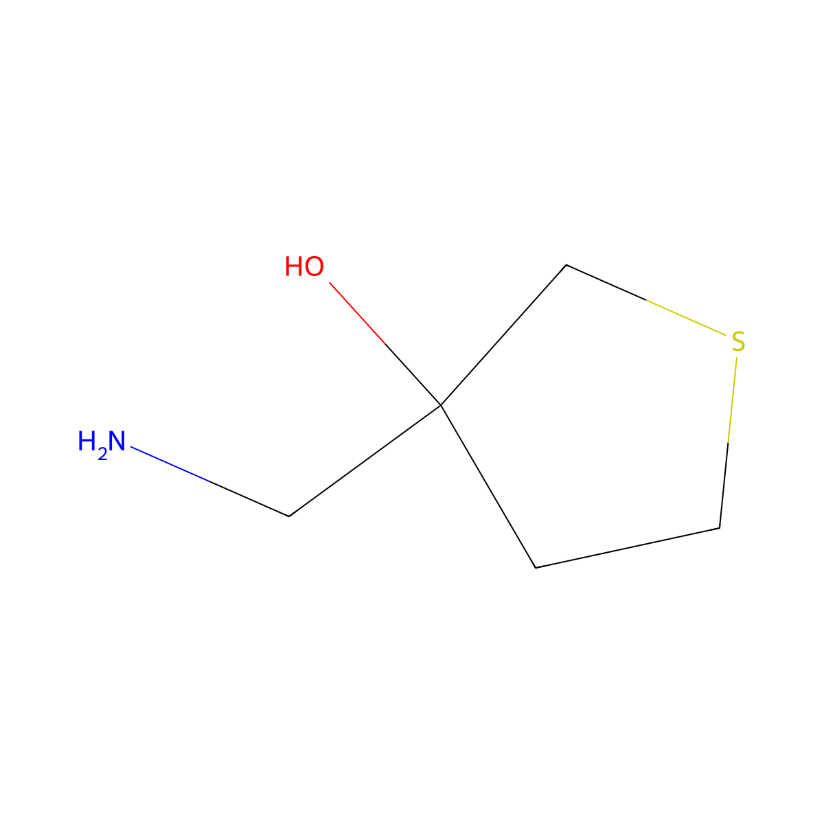 3-(Aminomethyl)thiolan-3-ol molecular structure, CAS 1375473-14-5