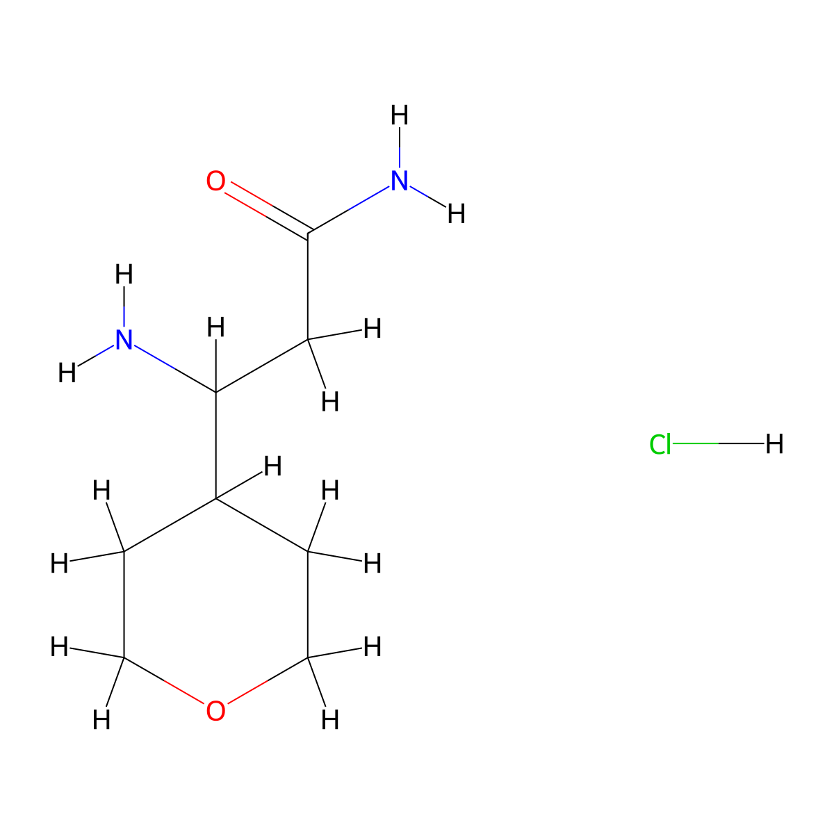 3-Amino-3-(oxan-4-yl)propanamide hydrochloride molecular structure, CAS 1375473-17-8