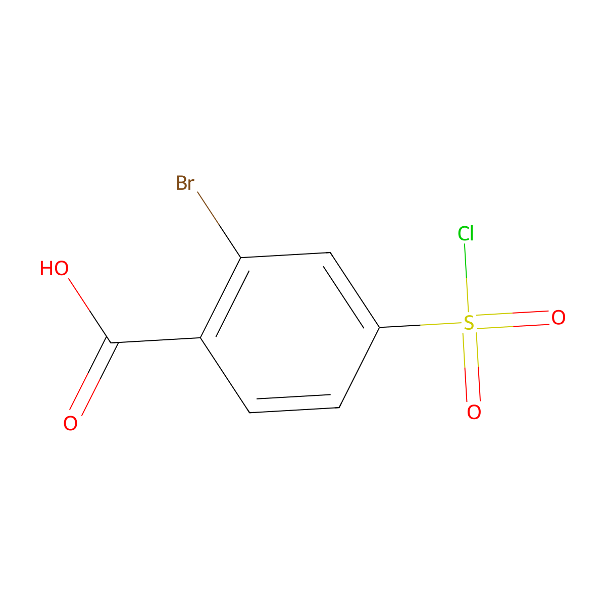 2-Bromo-4-(chlorosulfonyl)benzoic acid molecular structure, CAS 1375473-34-9