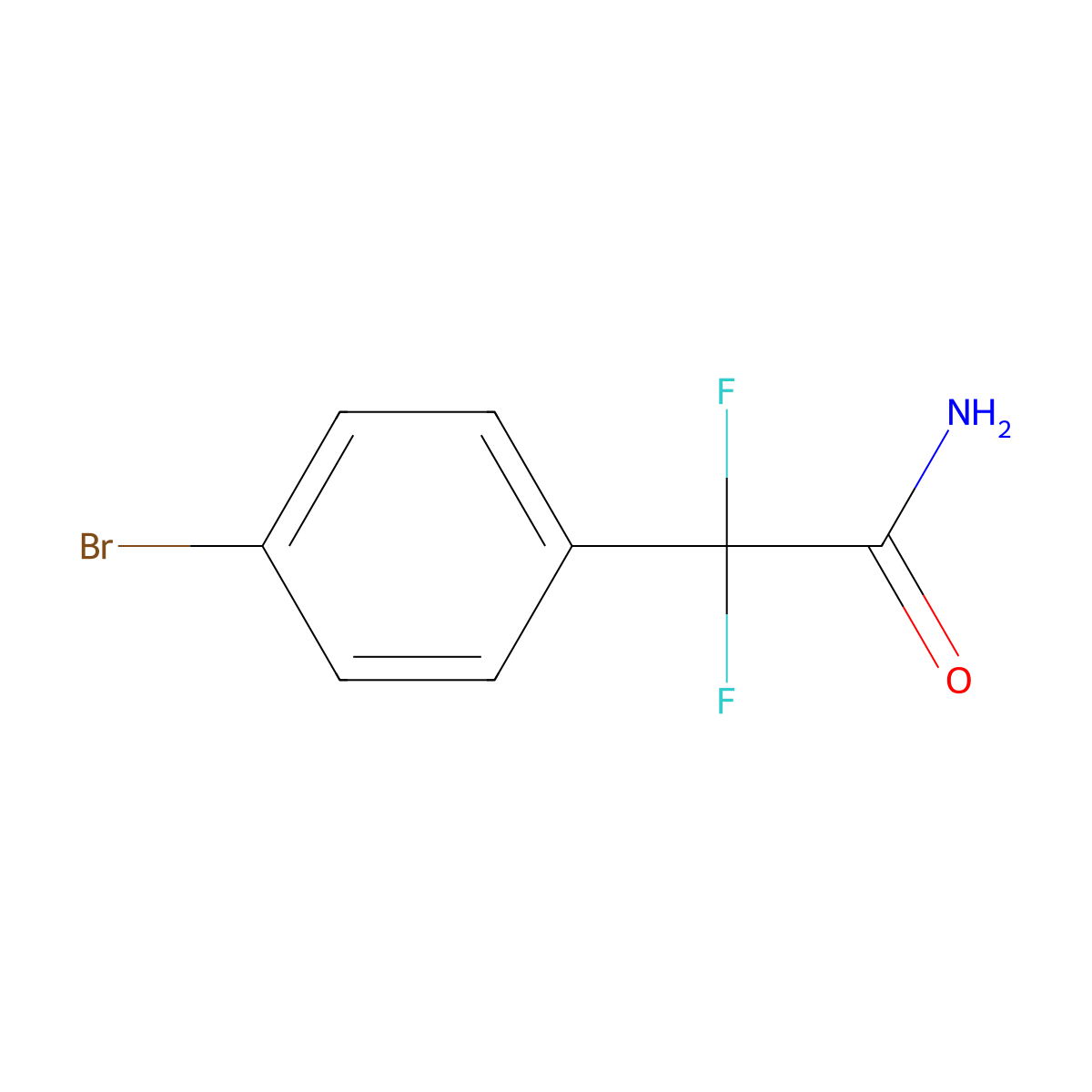 2-(4-Bromophenyl)-2,2-difluoroacetamide molecular structure, CAS 1375473-36-1