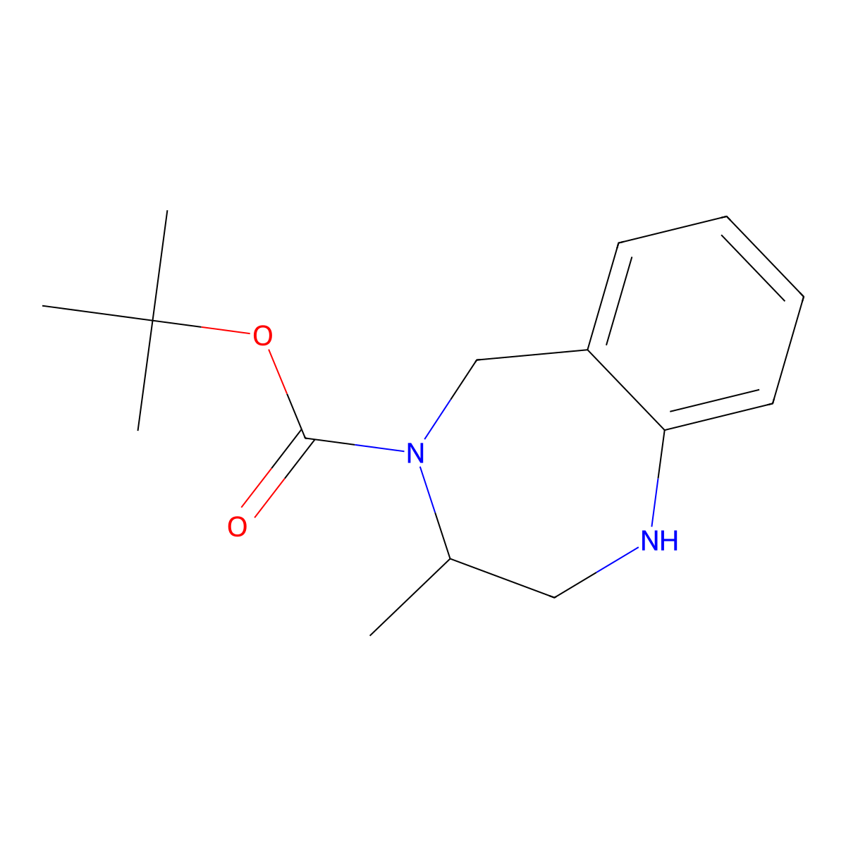 tert-butyl 3-methyl-2,3,4,5-tetrahydro-1H-1,4-benzodiazepine-4-carboxylate molecular structure, CAS 1375473-37-2