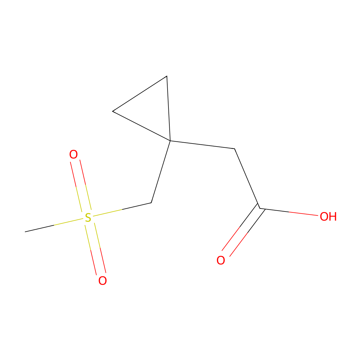 2-[1-(Methanesulfonylmethyl)cyclopropyl]acetic acid molecular structure, CAS 1375473-39-4