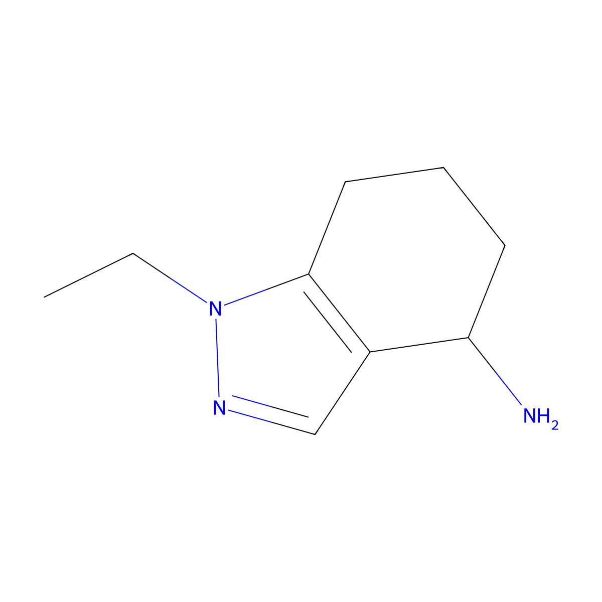 1-ethyl-4,5,6,7-tetrahydro-1H-indazol-4-amine molecular structure, CAS 1375473-42-9