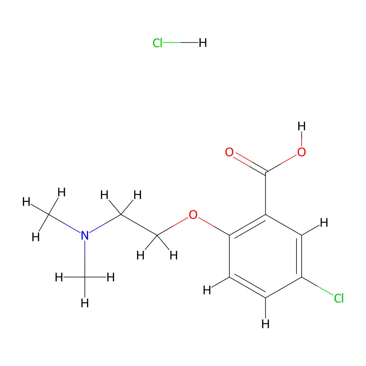 5-Chloro-2-[2-(dimethylamino)ethoxy]benzoic acid hydrochloride molecular structure, CAS 1375473-45-2