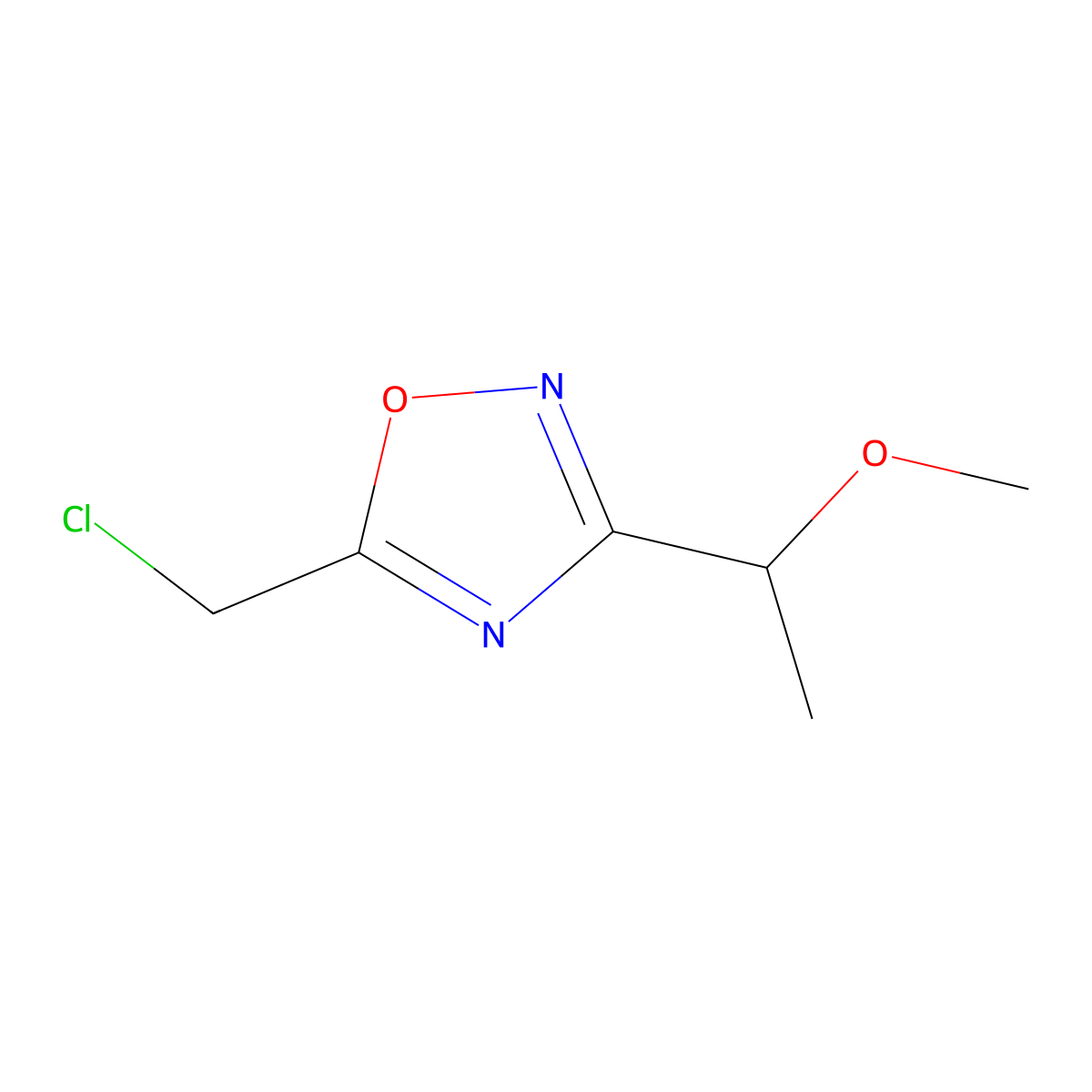 5-(Chloromethyl)-3-(1-methoxyethyl)-1,2,4-oxadiazole molecular structure, CAS 1375473-48-5