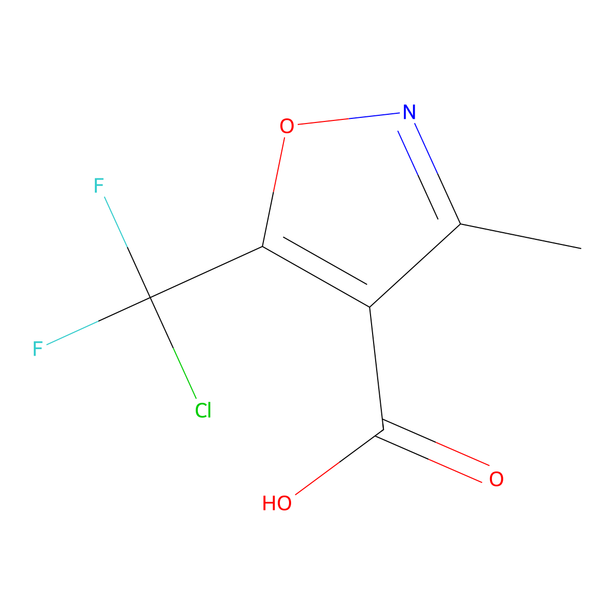 5-(Chlorodifluoromethyl)-3-methyl-1,2-oxazole-4-carboxylic acid molecular structure, CAS 1375473-51-0