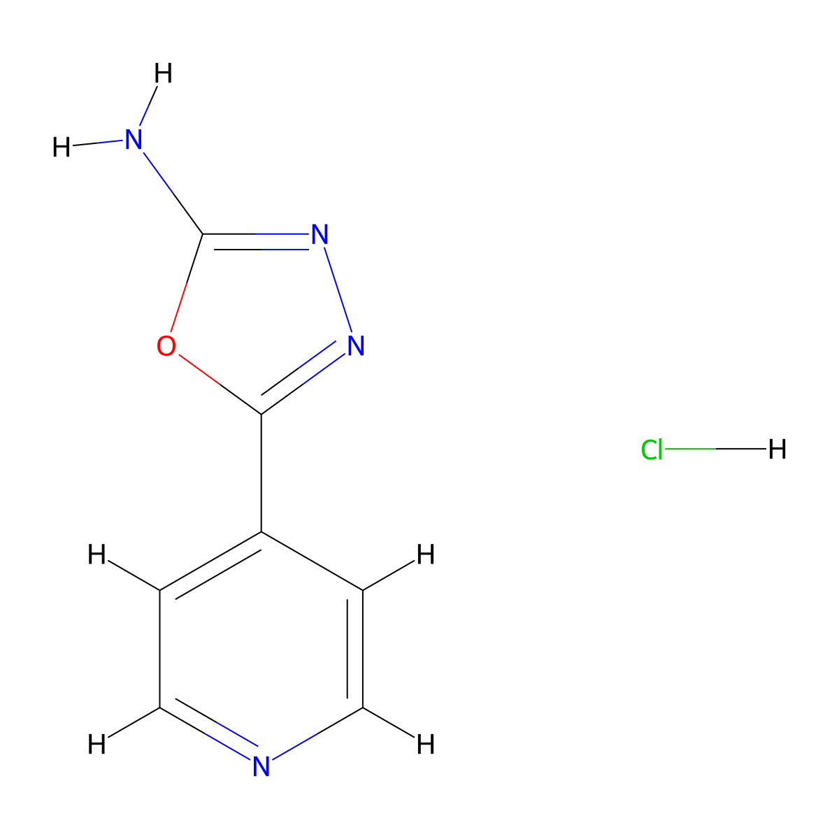 5-(Pyridin-4-yl)-1,3,4-oxadiazol-2-amine hydrochloride molecular structure, CAS 1375473-61-2