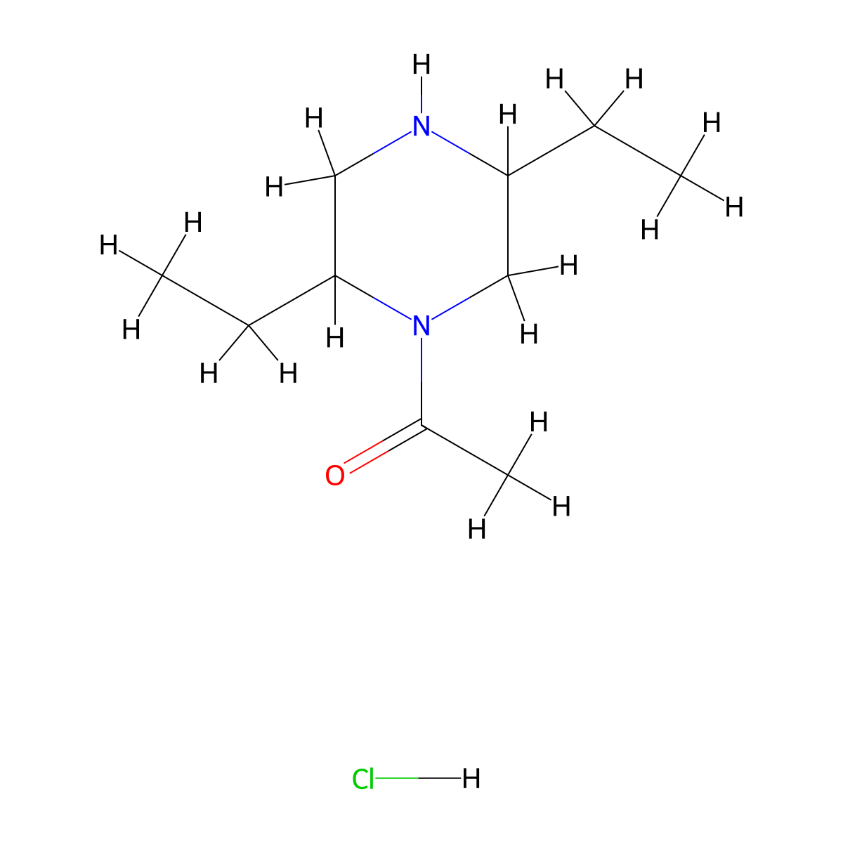 1-(2,5-Diethylpiperazin-1-yl)ethan-1-one hydrochloride molecular structure, CAS 1375473-62-3