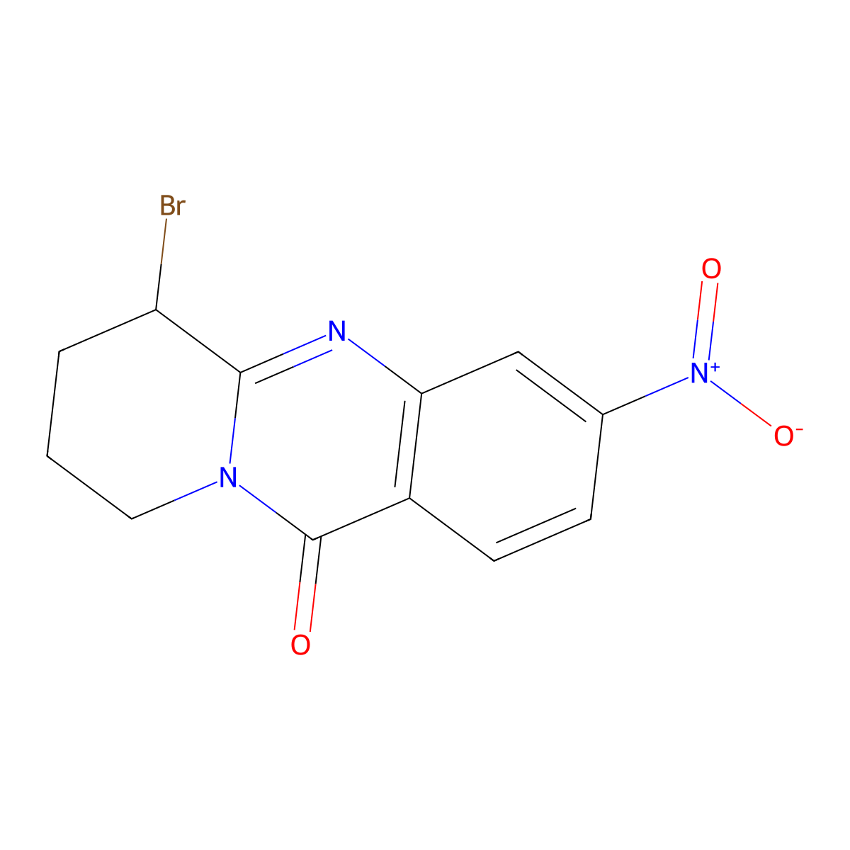 6-bromo-3-nitro-6H,7H,8H,9H,11H-pyrido[2,1-b]quinazolin-11-one molecular structure, CAS 1375473-66-7