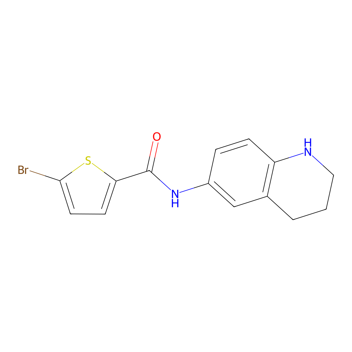 5-bromo-N-(1,2,3,4-tetrahydroquinolin-6-yl)thiophene-2-carboxamide molecular structure, CAS 1375473-68-9