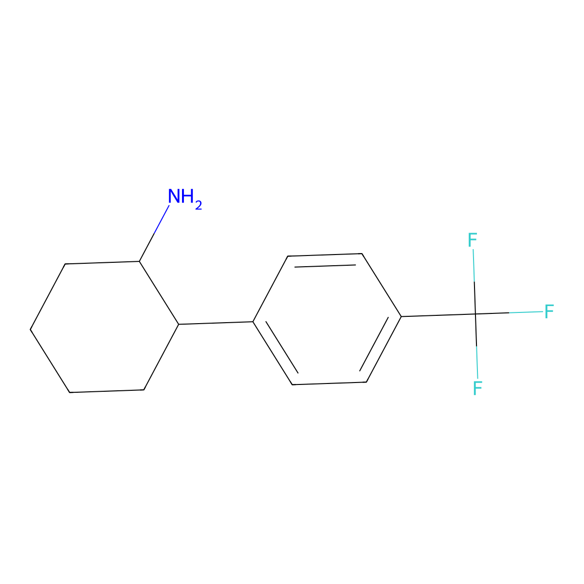 2-[4-(Trifluoromethyl)phenyl]cyclohexan-1-amine molecular structure, CAS 1375473-81-6