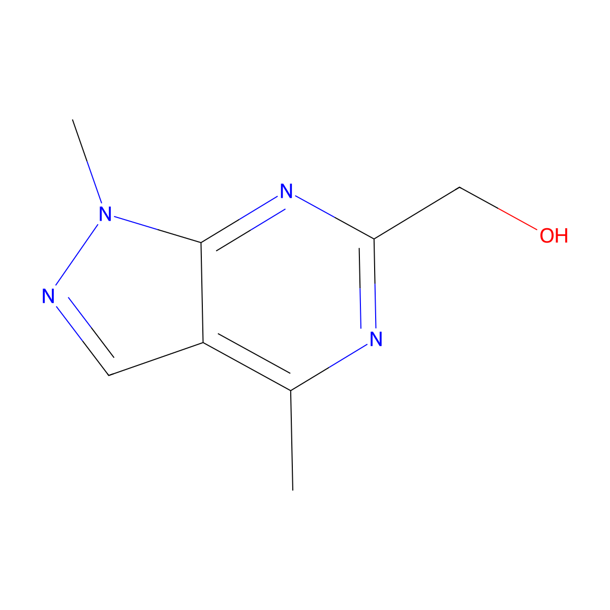 {1,4-dimethyl-1H-pyrazolo[3,4-d]pyrimidin-6-yl}methanol molecular structure, CAS 1375473-82-7