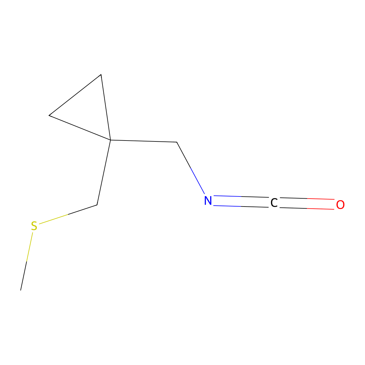 1-(Isocyanatomethyl)-1-[(methylsulfanyl)methyl]cyclopropane molecular structure, CAS 1375473-85-0