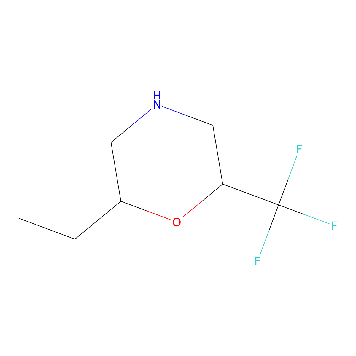 2-Ethyl-6-(trifluoromethyl)morpholine molecular structure, CAS 1375473-87-2