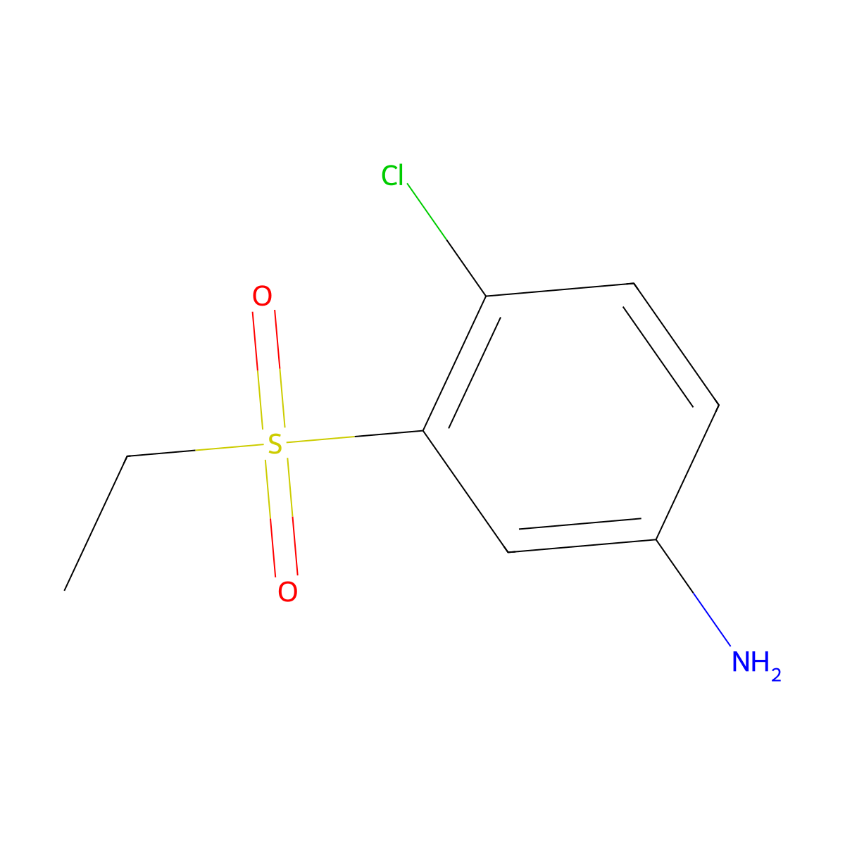 4-Chloro-3-(ethanesulfonyl)aniline molecular structure, CAS 1375473-92-9