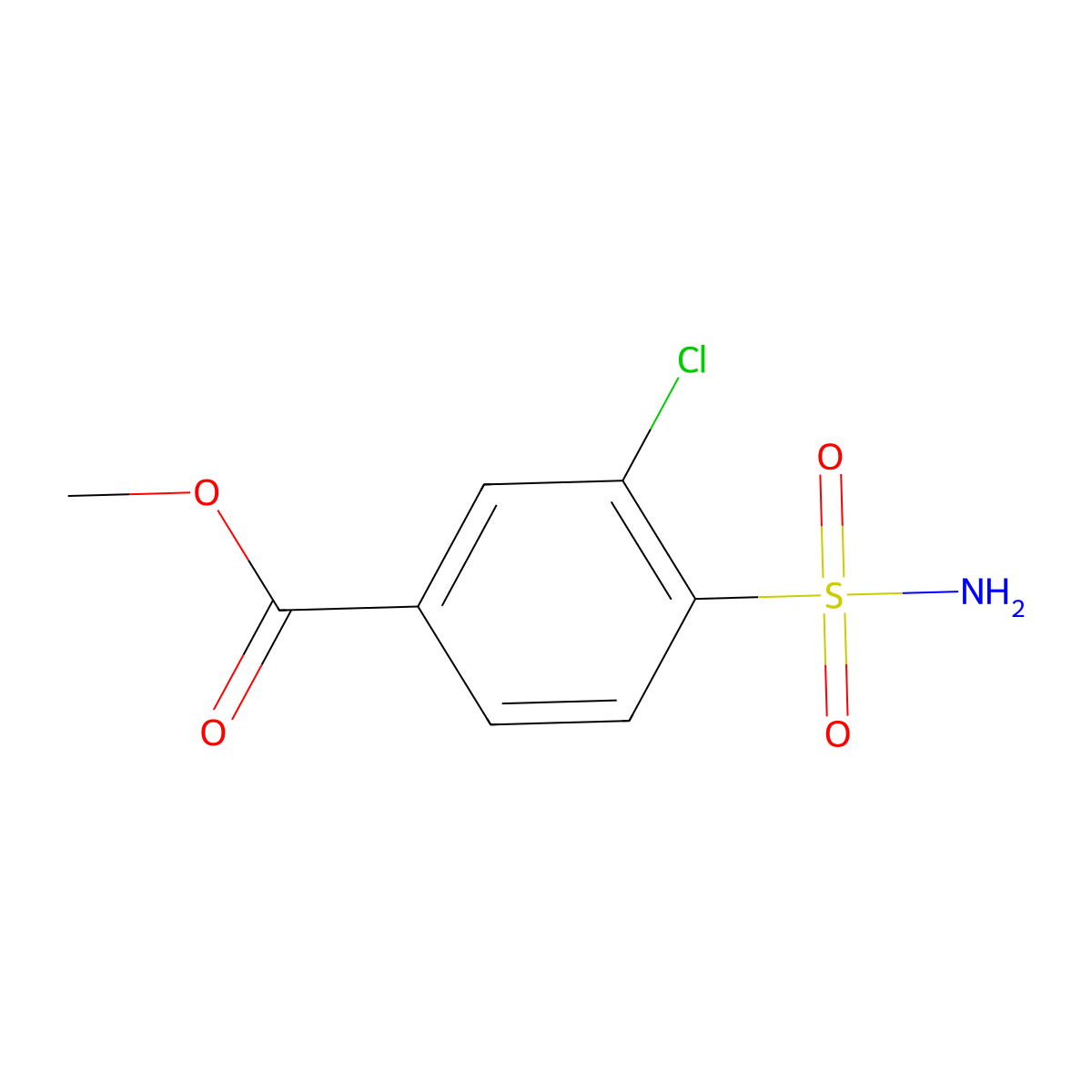 Methyl 3-chloro-4-sulfamoylbenzoate molecular structure, CAS 1375473-97-4