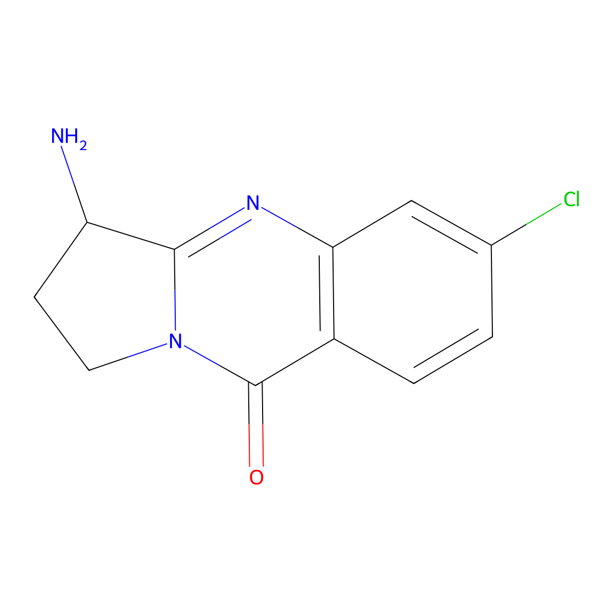 3-amino-6-chloro-1H,2H,3H,9H-pyrrolo[2,1-b]quinazolin-9-one molecular structure, CAS 1375474-05-7