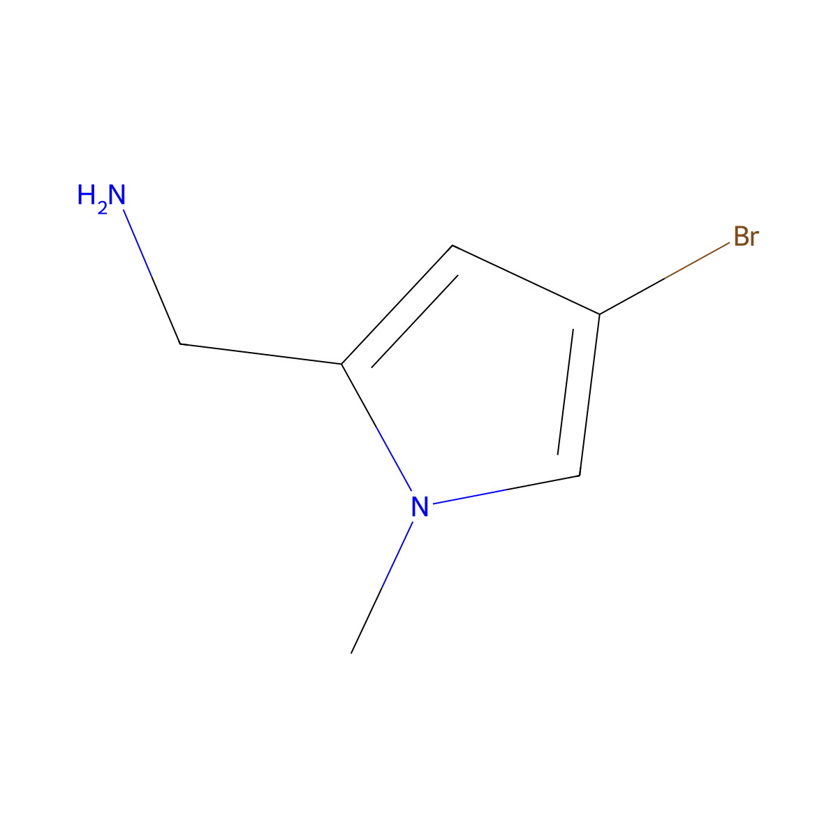 (4-bromo-1-methyl-1H-pyrrol-2-yl)methanamine molecular structure, CAS 1375474-06-8