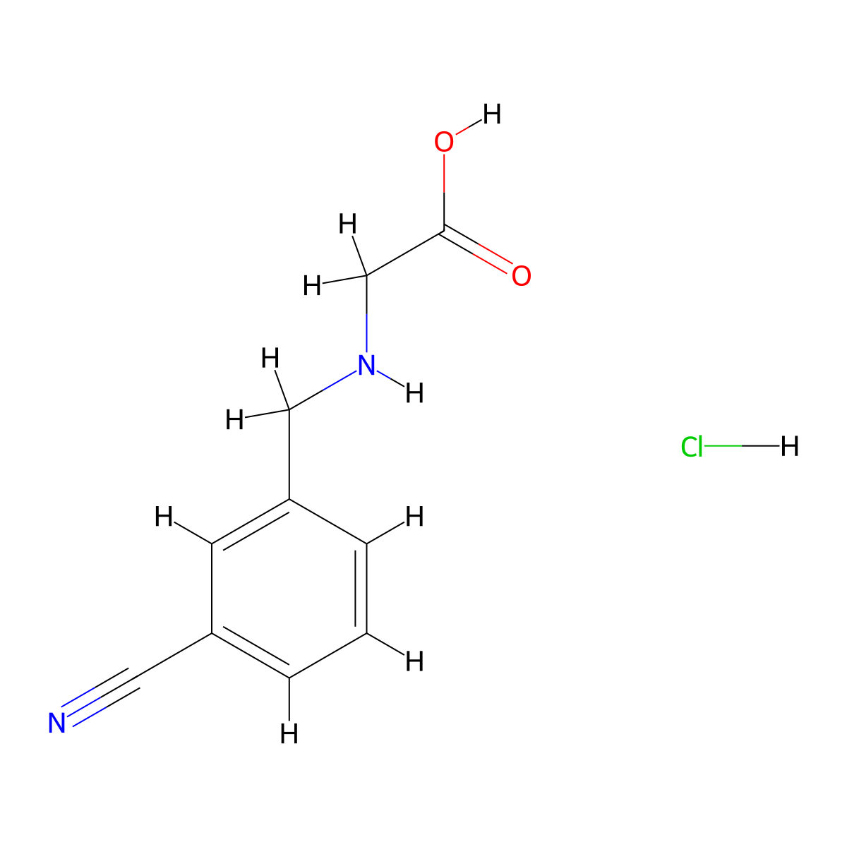 2-{[(3-Cyanophenyl)methyl]amino}acetic acid hydrochloride molecular structure, CAS 1375474-13-7