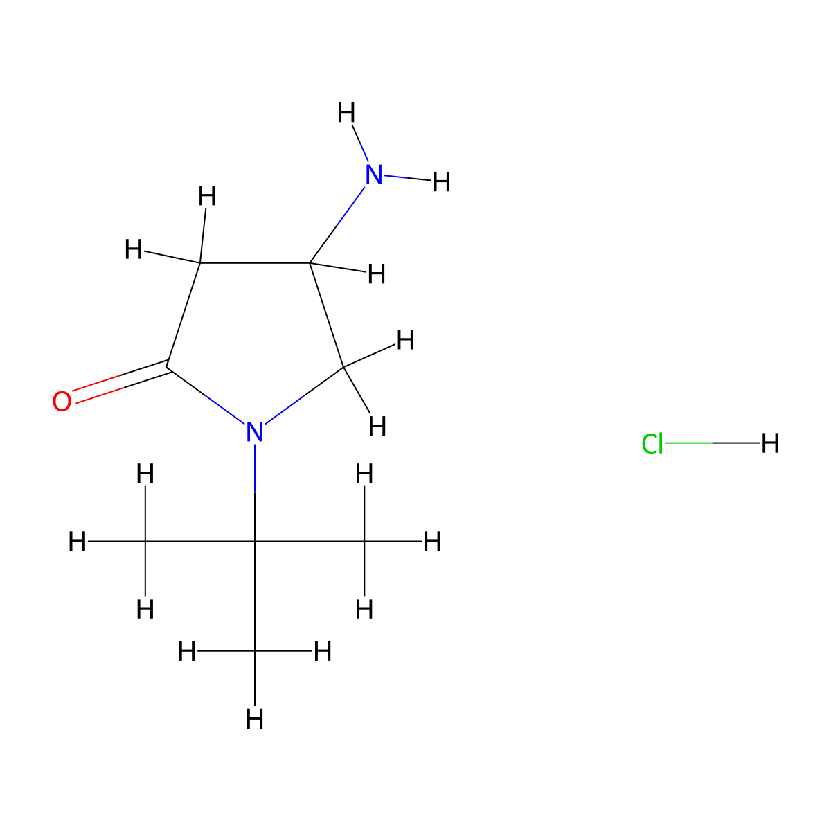 4-Amino-1-tert-butylpyrrolidin-2-one hydrochloride molecular structure, CAS 1375474-14-8
