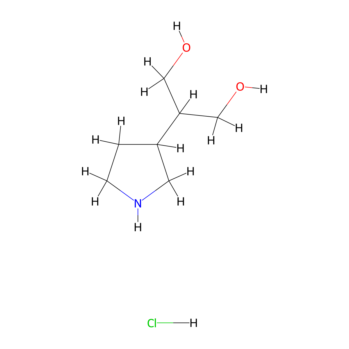 2-(Pyrrolidin-3-yl)propane-1,3-diol hydrochloride molecular structure, CAS 1375474-16-0
