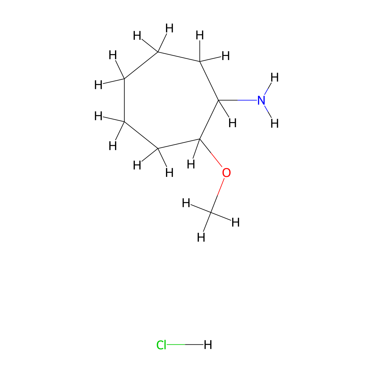 2-Methoxycycloheptan-1-amine hydrochloride molecular structure, CAS 1375474-17-1