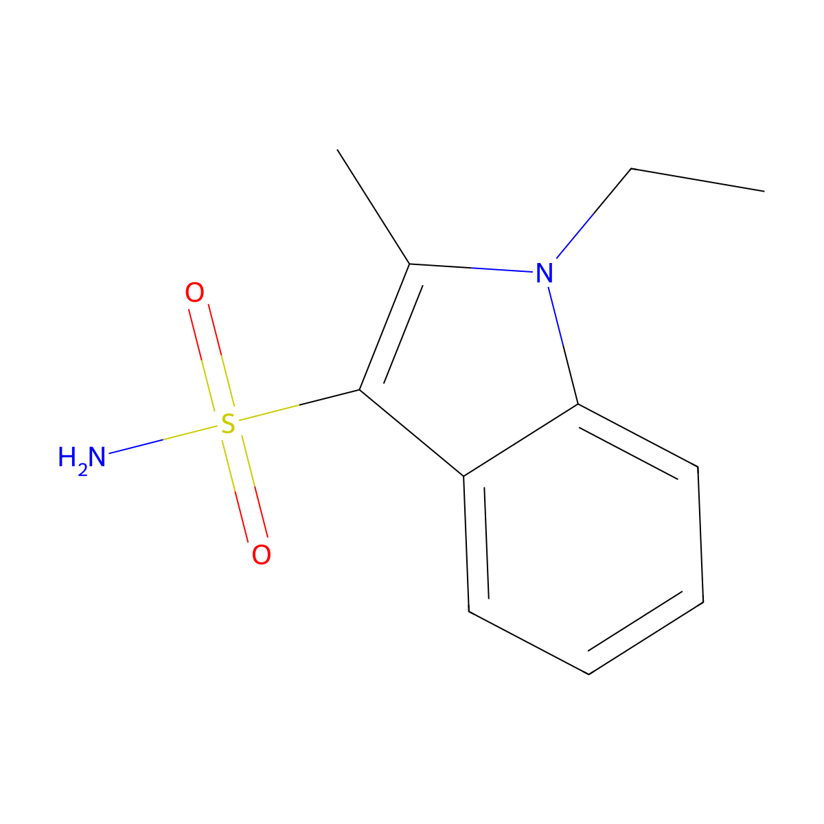 1-ethyl-2-methyl-1H-indole-3-sulfonamide molecular structure, CAS 1375474-21-7