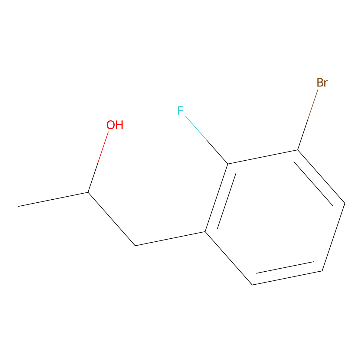 1-(3-Bromo-2-fluorophenyl)propan-2-ol molecular structure, CAS 1375474-30-8
