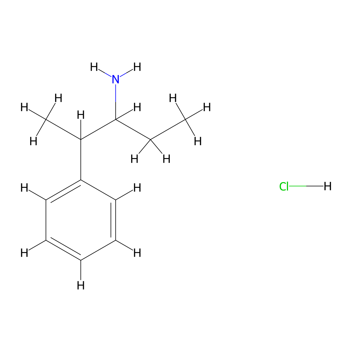 2-Phenylpentan-3-amine hydrochloride molecular structure, CAS 1375474-33-1
