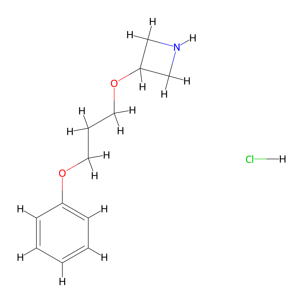 3-(3-Phenoxypropoxy)azetidine hydrochloride molecular structure, CAS 1375474-34-2