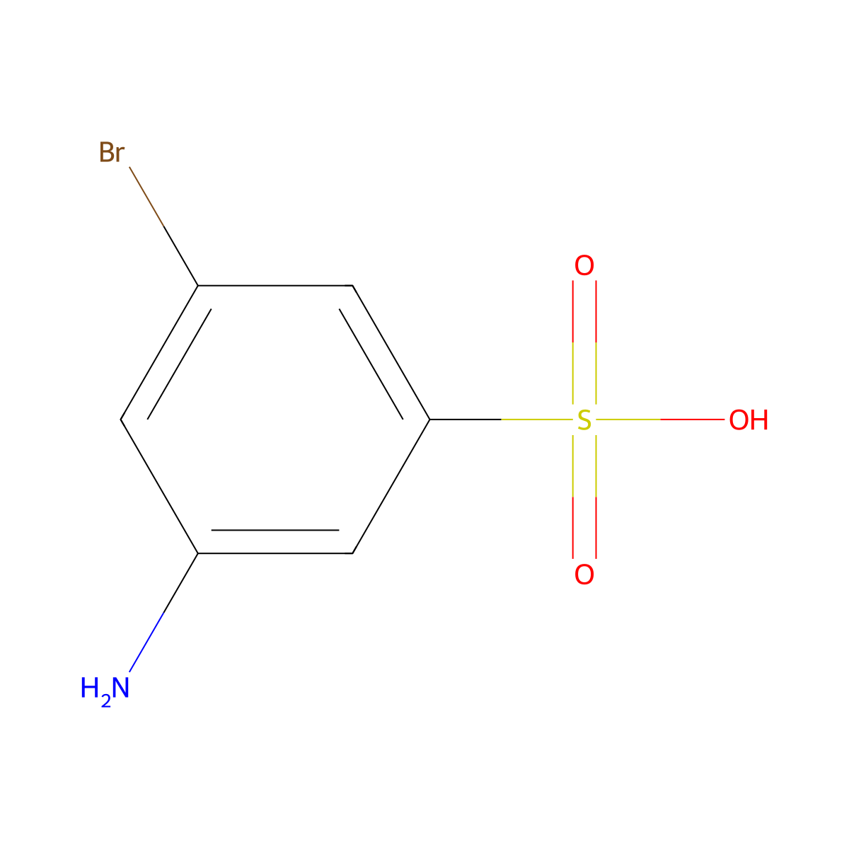 3-Amino-5-bromobenzene-1-sulfonic acid molecular structure, CAS 1375474-43-3