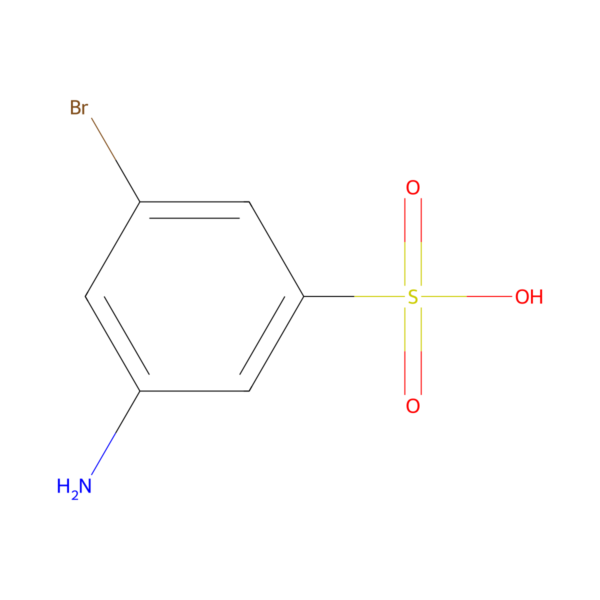 3-Amino-5-bromobenzene-1-sulfonic acid molecular structure, CAS 1375474-43-3