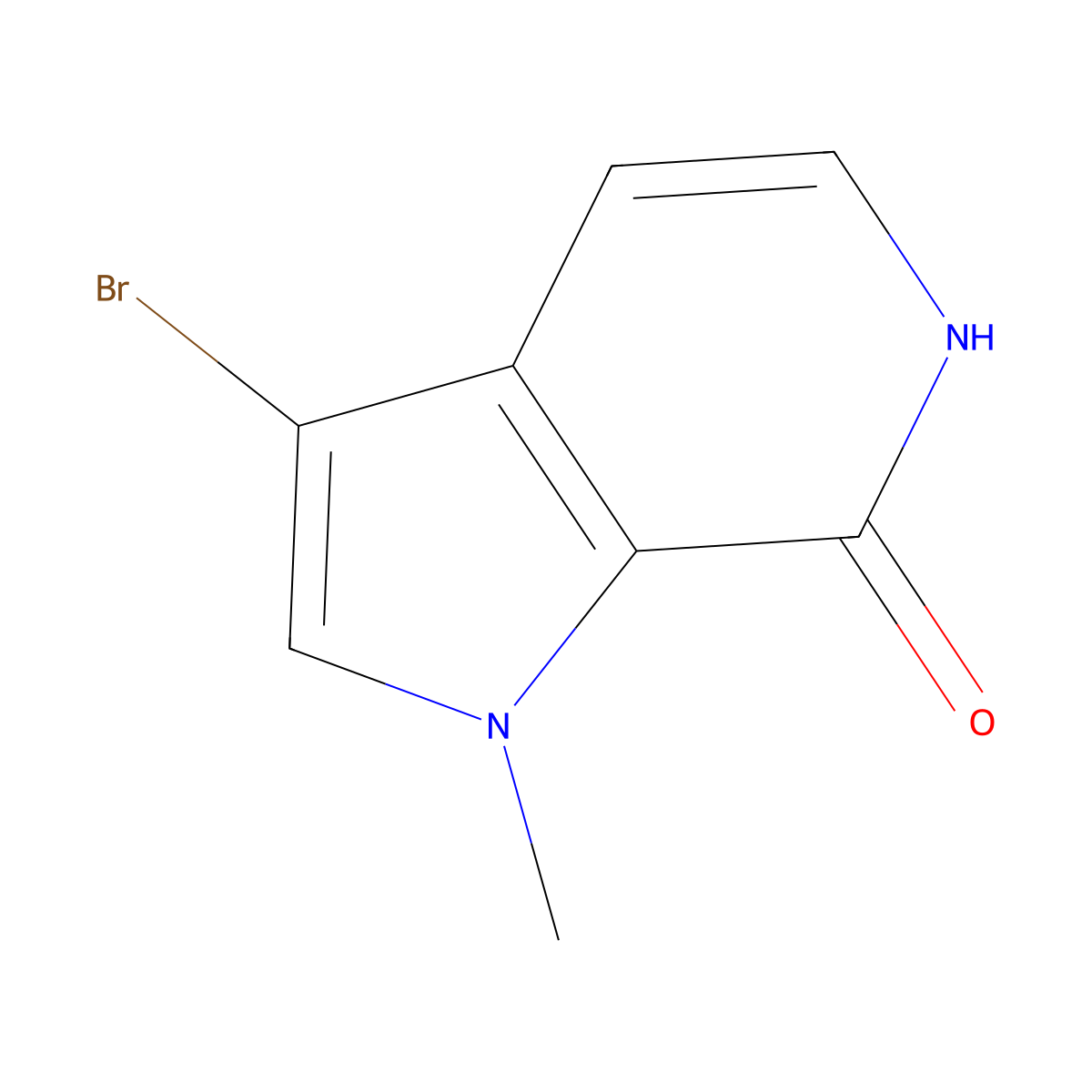 3-bromo-1-methyl-1H,6H,7H-pyrrolo(2,3-c)pyridin-7-one molecular structure, CAS 1375474-44-4