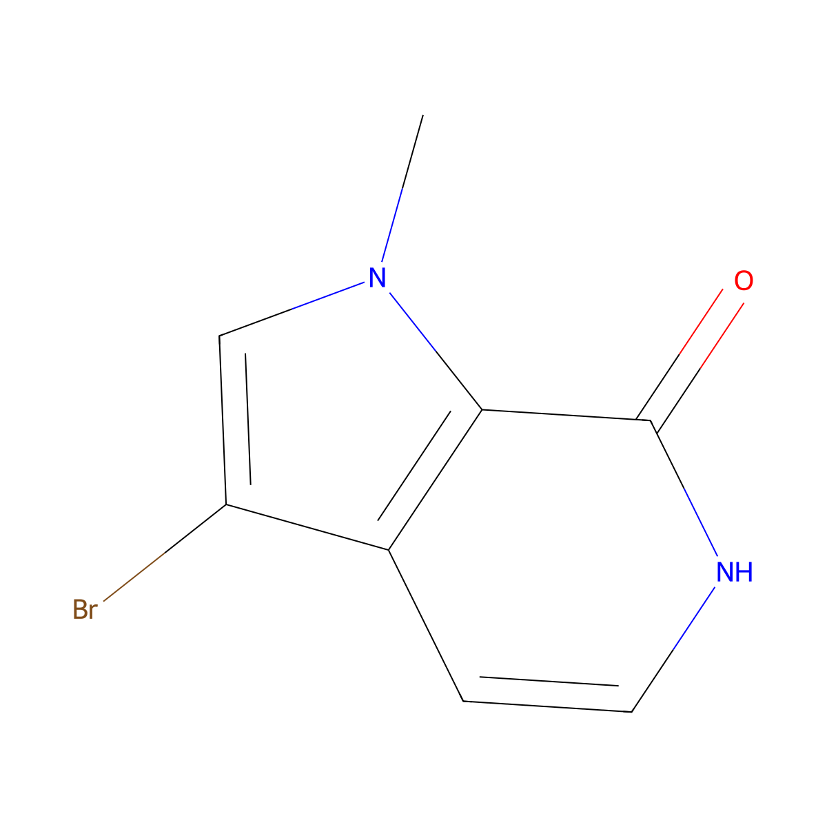 3-bromo-1-methyl-1H,6H,7H-pyrrolo(2,3-c)pyridin-7-one molecular structure, CAS 1375474-44-4