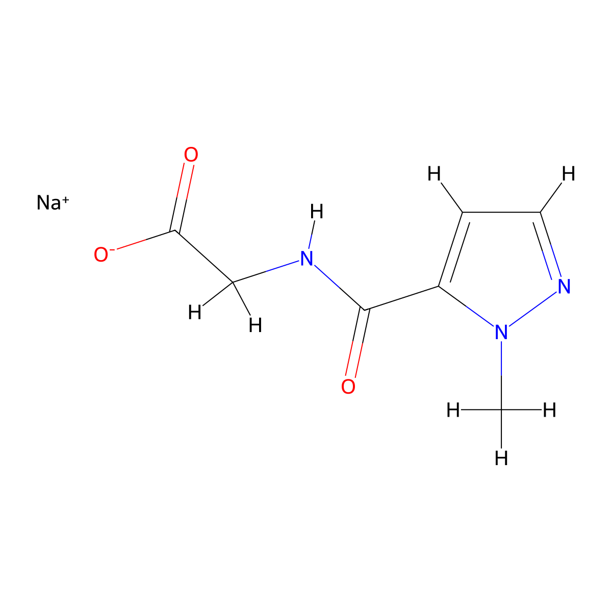 sodium 2-[(1-methyl-1H-pyrazol-5-yl)formamido]acetate molecular structure, CAS 1375474-47-7