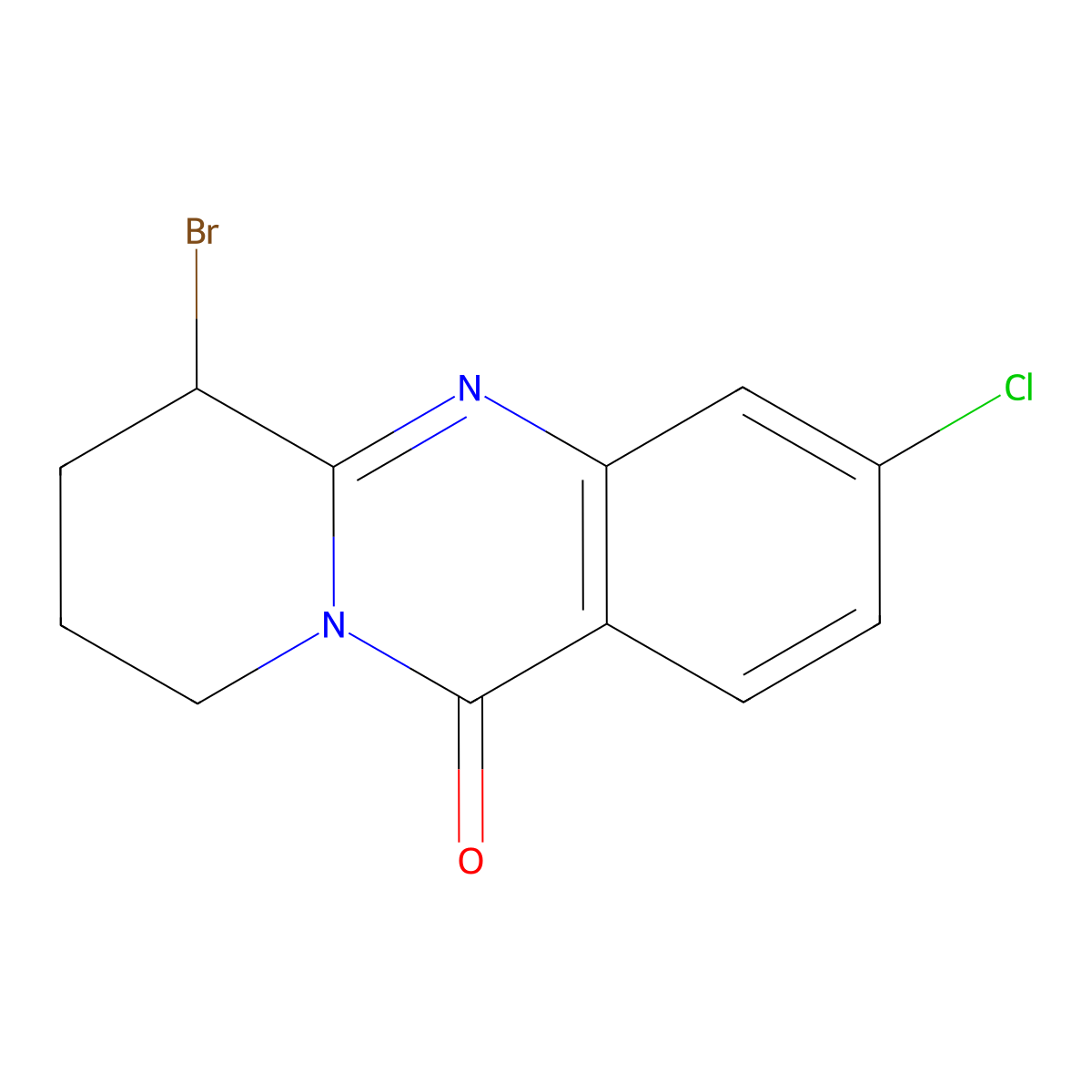 6-bromo-3-chloro-6H,7H,8H,9H,11H-pyrido[2,1-b]quinazolin-11-one molecular structure, CAS 1375474-49-9