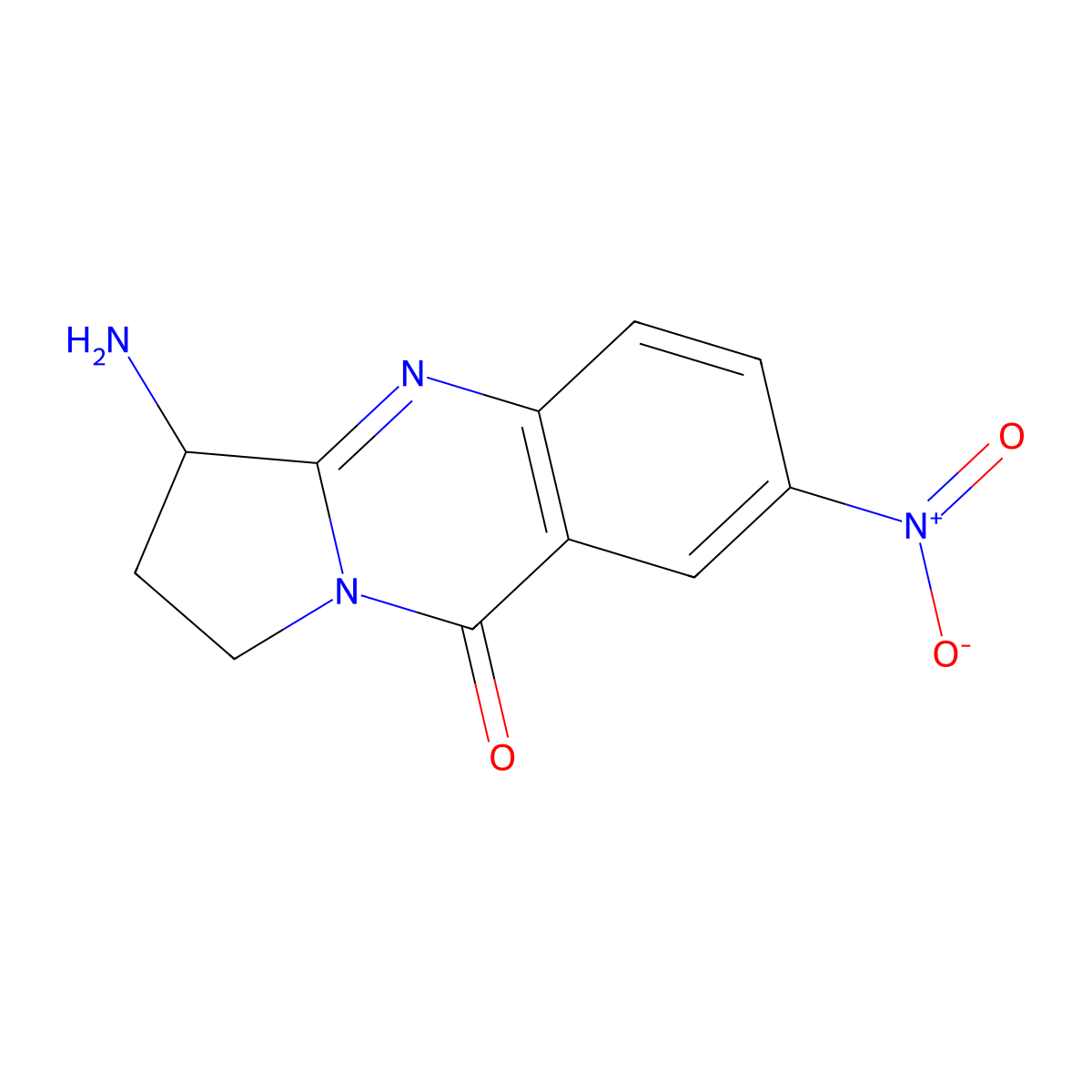 3-amino-7-nitro-1H,2H,3H,9H-pyrrolo[2,1-b]quinazolin-9-one molecular structure, CAS 1375474-50-2