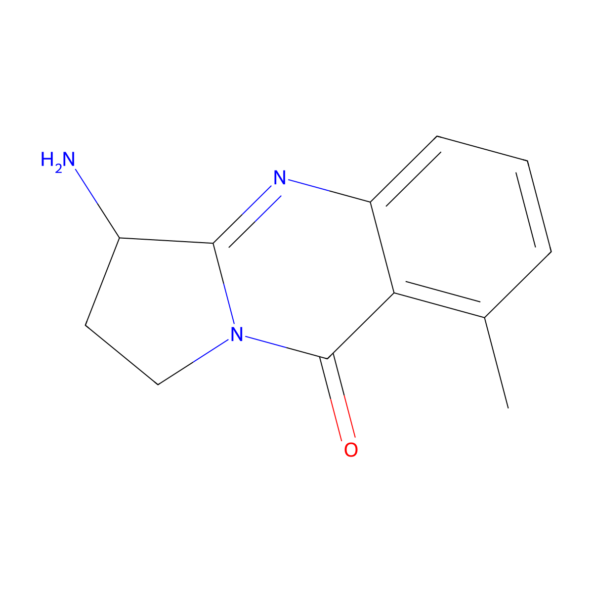 3-amino-8-methyl-1H,2H,3H,9H-pyrrolo[2,1-b]quinazolin-9-one molecular structure, CAS 1375474-51-3